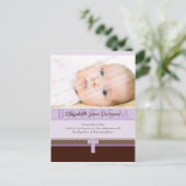 BAPTISME UITNODIGING:: puur 1 Uitnodiging Briefkaart (Staand voorkant)