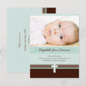 BAPTISME UITNODIGING:: puur 3 Uitnodiging Briefkaart (Voorkant / Achterkant)