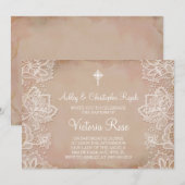 Baptisme Uitnodiging Roze  (Voorkant / Achterkant)