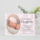 Baptisme, uitnodiging tot Christenen, roze en faux (Staand voorkant)