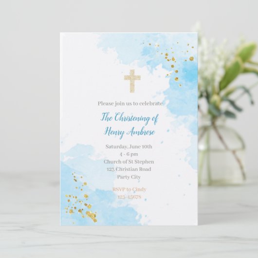 Baptisme-uitnodigingen - de uitnodigingsjongens va kaart (Staand voorkant)