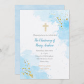 Baptisme-uitnodigingen - de uitnodigingsjongens va kaart (Voorkant / Achterkant)