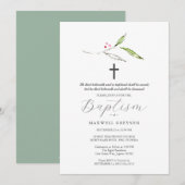 Baptisme Uitnodigingen Religieuze Botanicals (Voorkant / Achterkant)