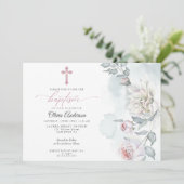 Baptisme uitvinding van de roze oogdruppelbloemen kaart (Staand voorkant)