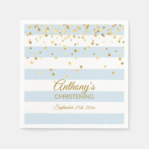 BAPTISME VAN BAPTISUS Pastel Blue Gold BOY Servet