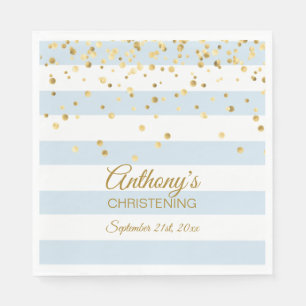 BAPTISME VAN BAPTISUS Pastel Blue Gold BOY Servet
