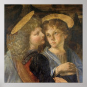 Baptisme van Christus Angels door Leonardo da Vinc Poster (Voorkant)
