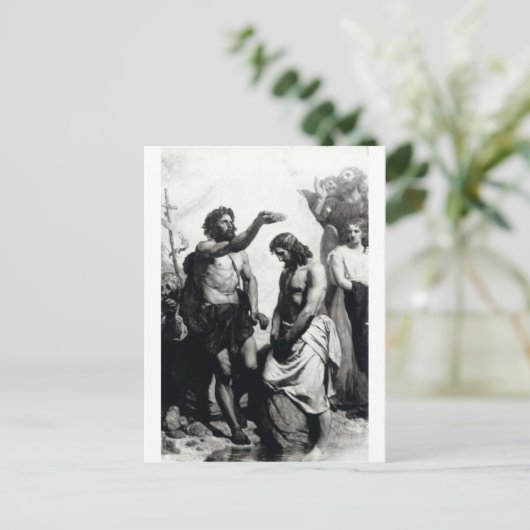 Baptisme van Christus. circa 1879 Briefkaart (Staand voorkant)