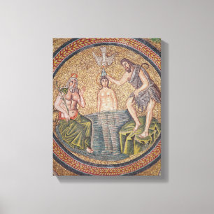 Baptisme van Christus door John de Baptist Canvas Afdruk