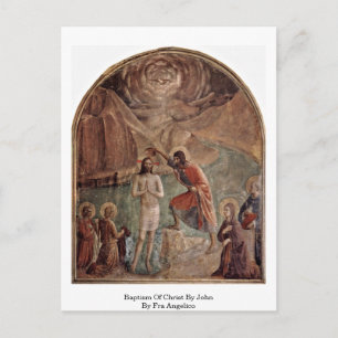 Baptisme van Christus door John van Fra Angelico Briefkaart