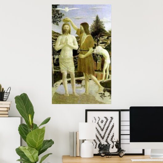 Baptisme van Christus door Piero della Francesca ( Poster (Thuiskantoor)