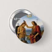 Baptisme van Christus door Pietro Perugino Ronde Button 5,7 Cm (Voorkant /achterkant)