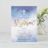 Baptisme van de blauwe en gouden Waterverf Kaart (Staand voorkant)