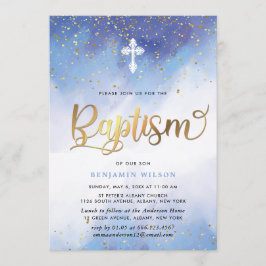 Baptisme van de blauwe en gouden Waterverf Kaart