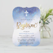 Baptisme van de blauwe en gouden Waterverf Kaart (Staand voorkant)