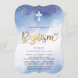 Baptisme van de blauwe en gouden Waterverf Kaart