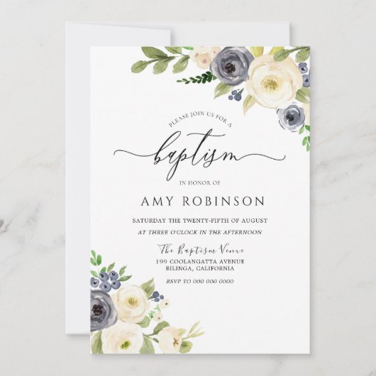 Baptisme van de witte en de zeemacht Elegant Water Kaart (Voorkant)