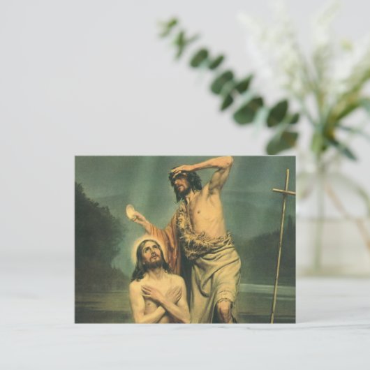 Baptisme van Jezus Christus door John de Baptist Briefkaart (Staand voorkant)