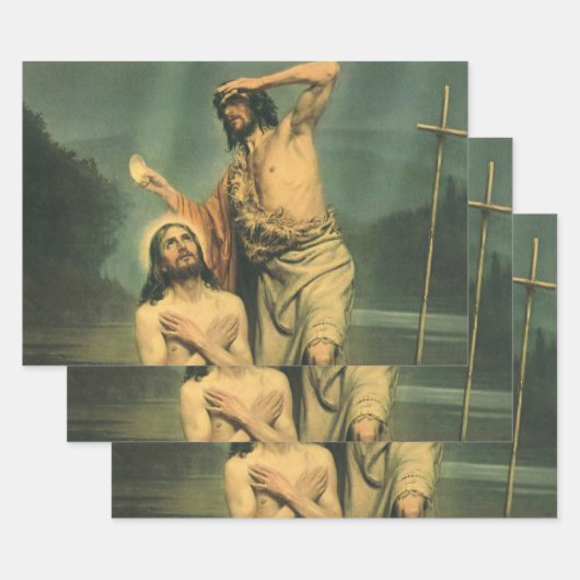 Baptisme van Jezus Christus door John de Baptist Inpakpapier Vel (Set)