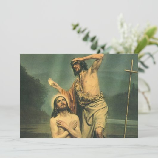 Baptisme van Jezus Christus door John de Baptist Kaart (Staand voorkant)