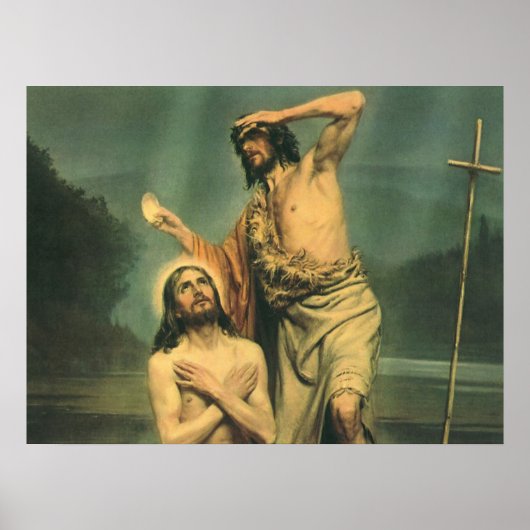 Baptisme van Jezus Christus door John de Baptist Poster (Voorkant)