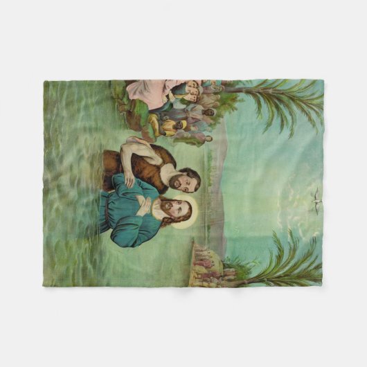 Baptisme van Jezus Christus Fleece Deken (Voorkant (Horizontaal))