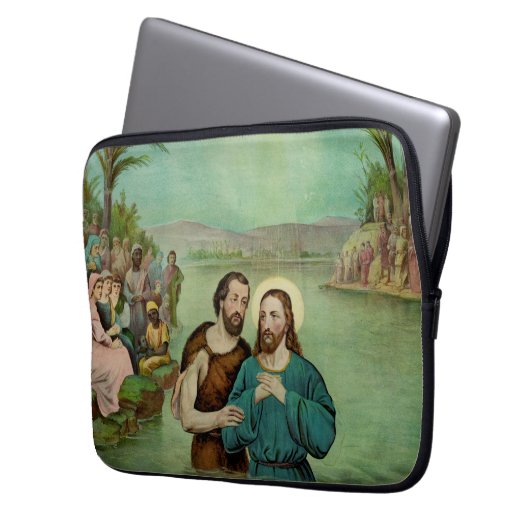 Baptisme van Jezus Christus Laptop Sleeve (Voorkant Links)