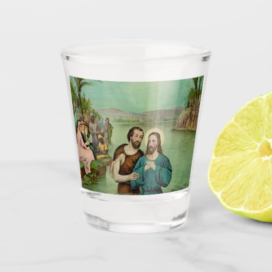 Baptisme van Jezus Christus Shot Glas (Voorkant)