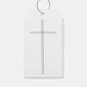 Baptisme van naam Silver Cross-roze naam Cadeaulabel (Achterkant)