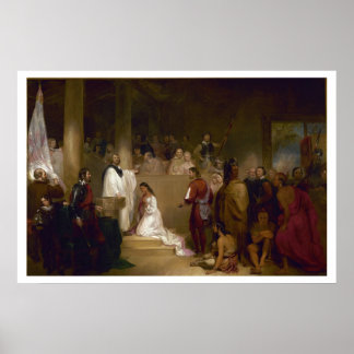 Baptisme van Pocahontas Art Print Poster