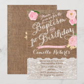 baptisme - verjaardagsuitnodigingen voor meisjes , kaart (Voorkant / Achterkant)