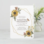 Baptisme voor haar bijtende zonnebloempels kaart (Staand voorkant)