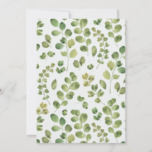 Baptisme voor haar | Goud cross-Greenery Foliage L Kaart (Achterkant)