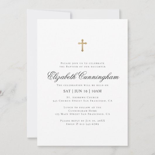 Baptisme voor haar | Minimalistisch goud Kaart (Voorkant)