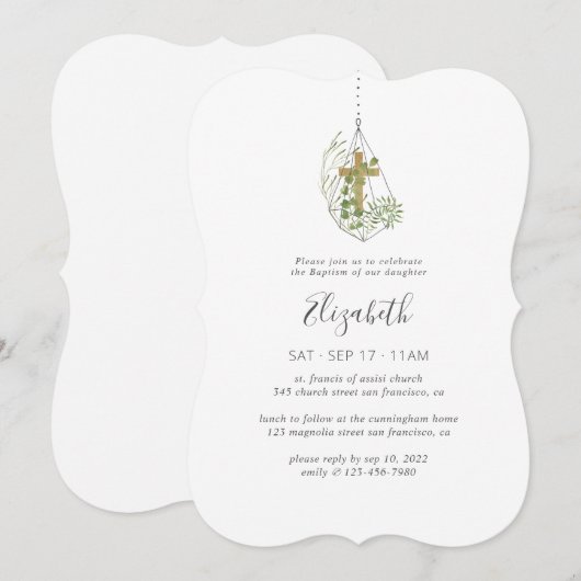 Baptisme voor haar modern land Foliage Terrarium Kaart (Voorkant / Achterkant)