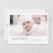 Baptisme voor haar moderne, minimalistische aangep bedankkaart (Voorkant)