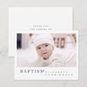 Baptisme voor haar moderne, minimalistische aangep bedankkaart (Voorkant / Achterkant)