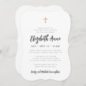 Baptisme voor haar moderne minimalistische kruis kaart (Voorkant / Achterkant)