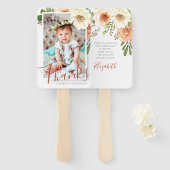 Baptisme voor haar moderne Waterverf Floral bedank Handwaaier (Voorkant en achterkant)