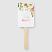 Baptisme voor haar moderne Waterverf Floral bedank Handwaaier (Achterkant)