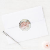 Baptisme voor haar | Simple Baby Girl-foto Ronde Sticker (Envelop)