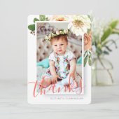 Baptisme voor haar Waterverf Floral Bedankkaart (Staand voorkant)