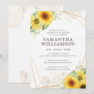 Baptisme voor haar zonnebloempel geometrisch kaart