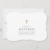 Baptisme voor hem | Eenvoudig en modern Gold Cross Kaart (Voorkant)