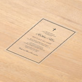 Baptisme voor hem | Elegant Classic Cross Acryl Uitnodigingen (Laagn)