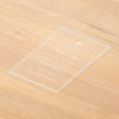 Baptisme voor hem | Elegant Classic Cross Acryl Uitnodigingen (Laagn)