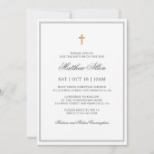 Baptisme voor hem | Elegant Classic Cross Kaart (Voorkant)