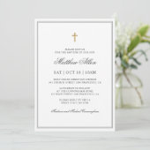 Baptisme voor hem | Elegant Classic Cross Kaart (Staand voorkant)