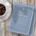 Baptisme voor hem | Elegant Classic Cross Kaart<br><div class="desc">Bestaat uit elegante serif en cursieve manuscripttypografie op lijst met een elegant kruis. Dit ontwerp is tijdloos,  klassiek en elegant. Dit wordt ontworpen door de Uitgezochte Leveringen van de Partij,  exclusief voor Zazzle. Hier te vinden op: http://www.zazzle.com/selectpartysupplies</div>