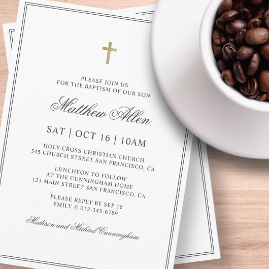 Baptisme voor hem | Elegant Classic Cross Kaart